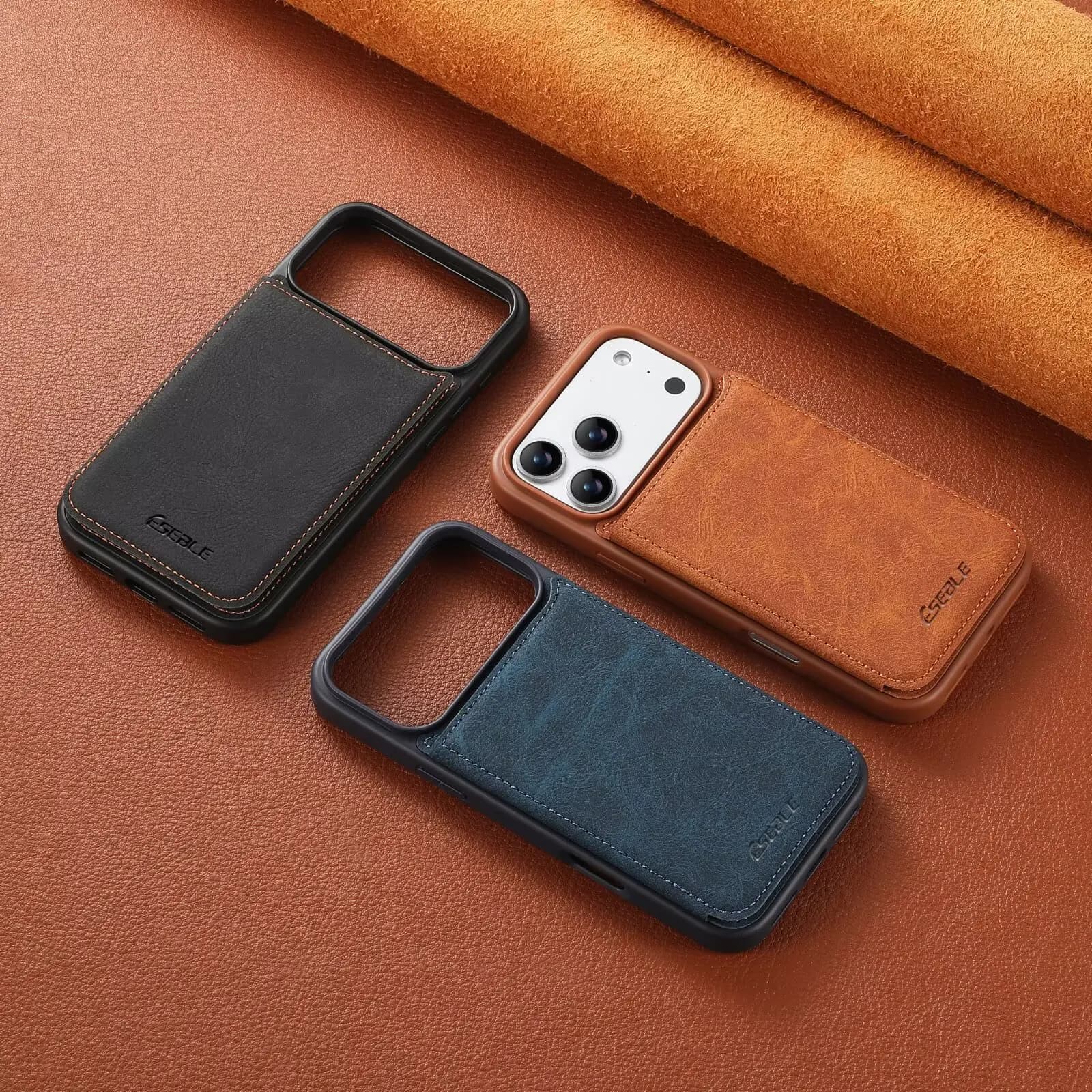 Shockproof Retro Leather Flip Card Holder Wallet Phone Case For iPhone 17 Pro Max 16 15 14 13, Buttons Buckle Protective Cover