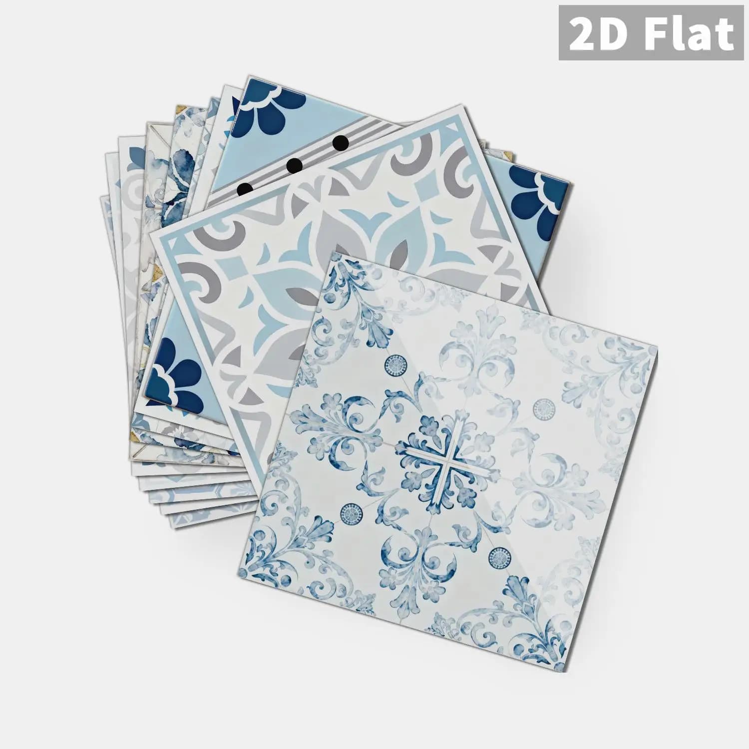 Retro floral tile decal, 36 waterproof self-adhesive wall stickers, suitable for splash proof kitchen and bathroom walls