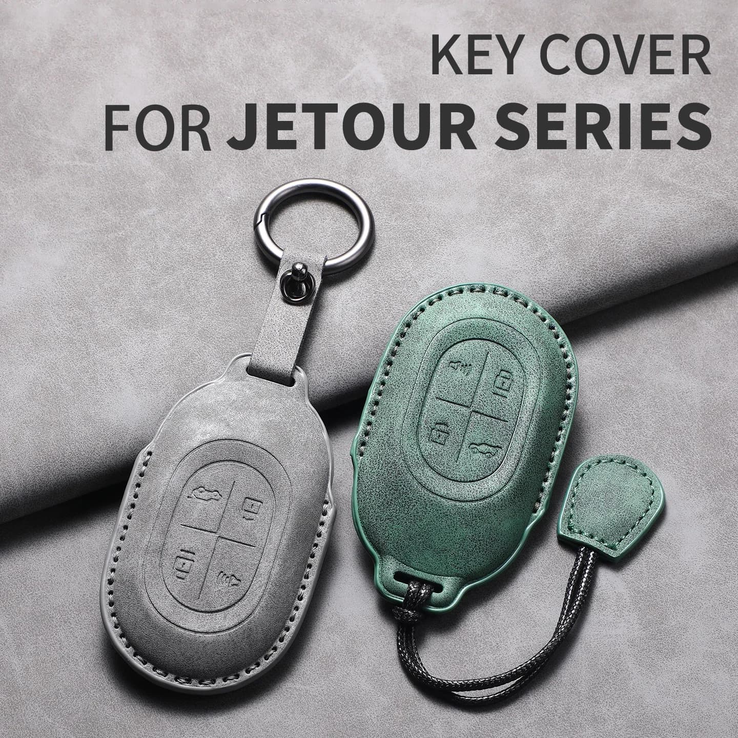 Leather Car Smart Key Case Cover Shell For Jetour Soueast S08 DM Shanhai L7 Pro MAX ULTRA Car Keychain Protector Shell Accessory
