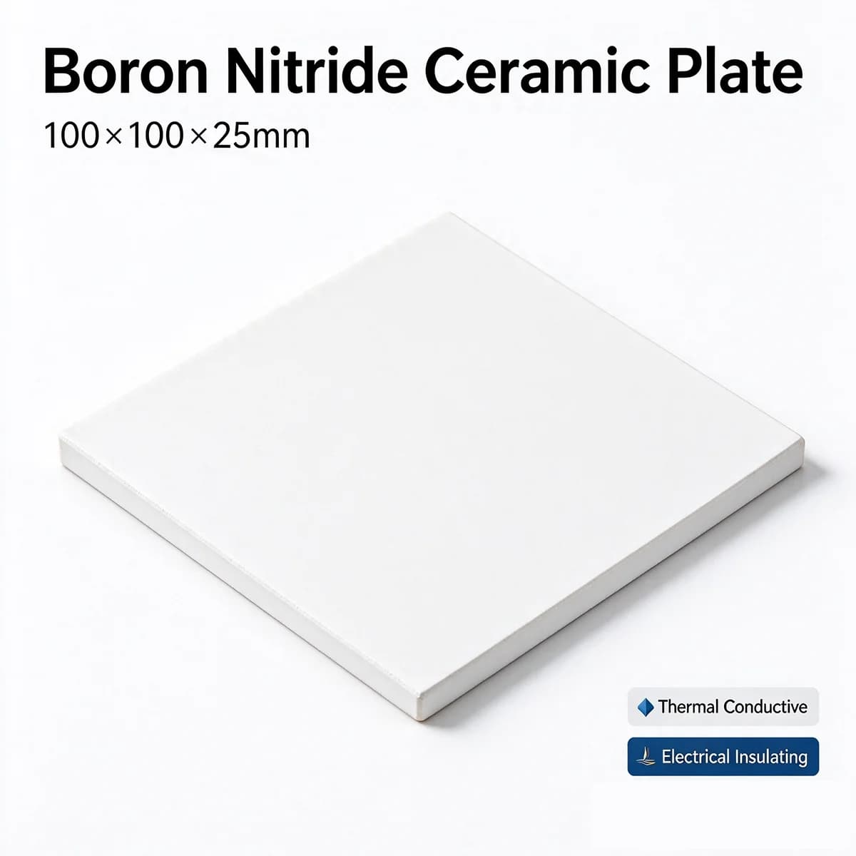 Boron Nitride Ceramic Plate 50x50 100x100mm THK 5 10 15 20 25 30mm Thermal Conductive Electrical Insulating Sheet Substrate