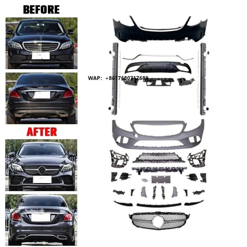 Car Upgrade Facelift Tuning Body Kit for 2023 Benz C-CLass W206 Modified  C63 Wide Bodykit Base and High Trim Level Bodykit
