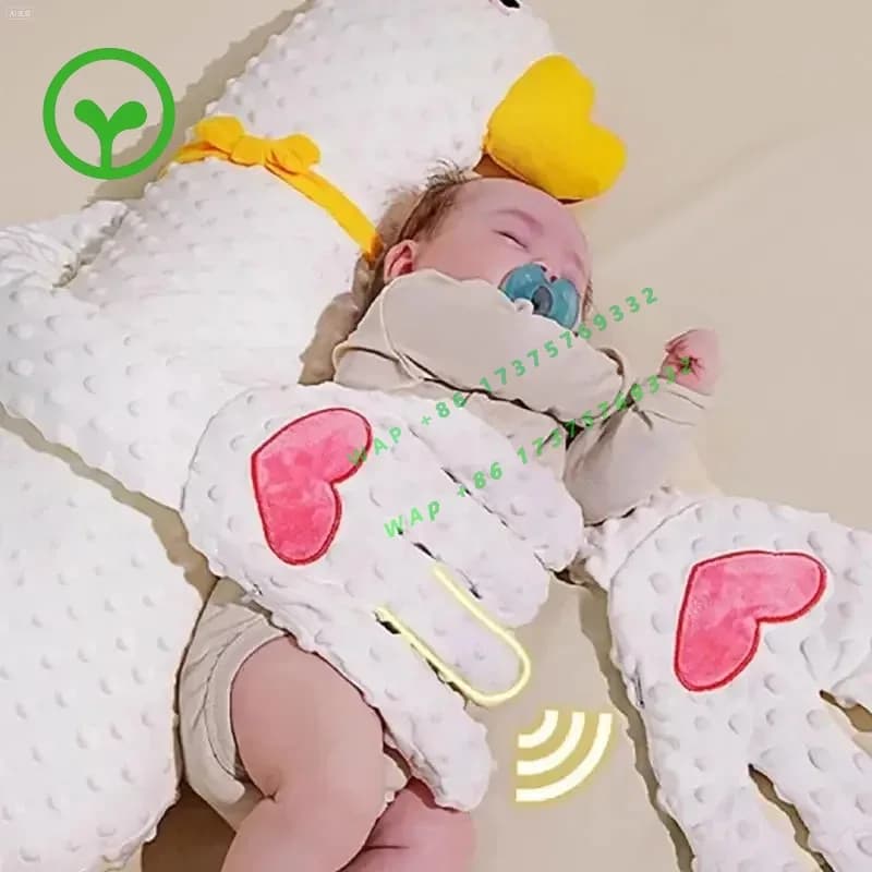 【2026】3 Speed Adjustable Duck Soothing Pillow Palm Patting Anti-startle Sleep Toy For Baby Toddler