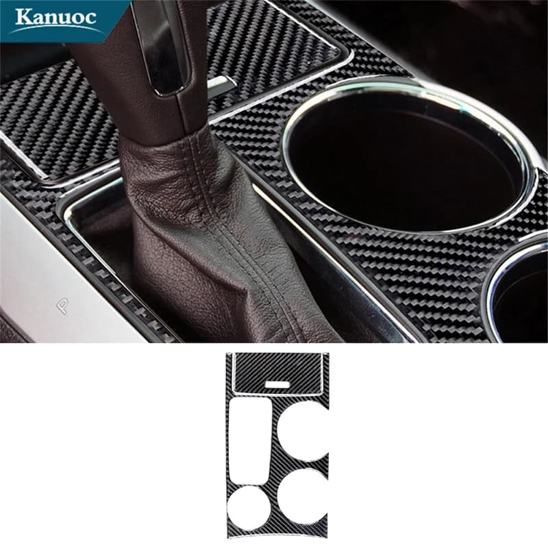 Carbon Fiber Black Red Transmission Console Stickers For Ford Explorer 2011 2012 2013 2014 Car Interior Styling Accessories