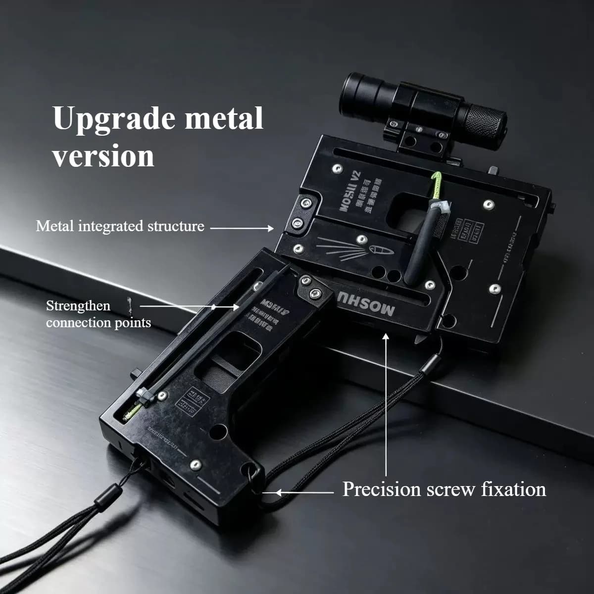 New upgraded second-generation metal version portable pocket folding deformation toy outdoor shooting competition tool