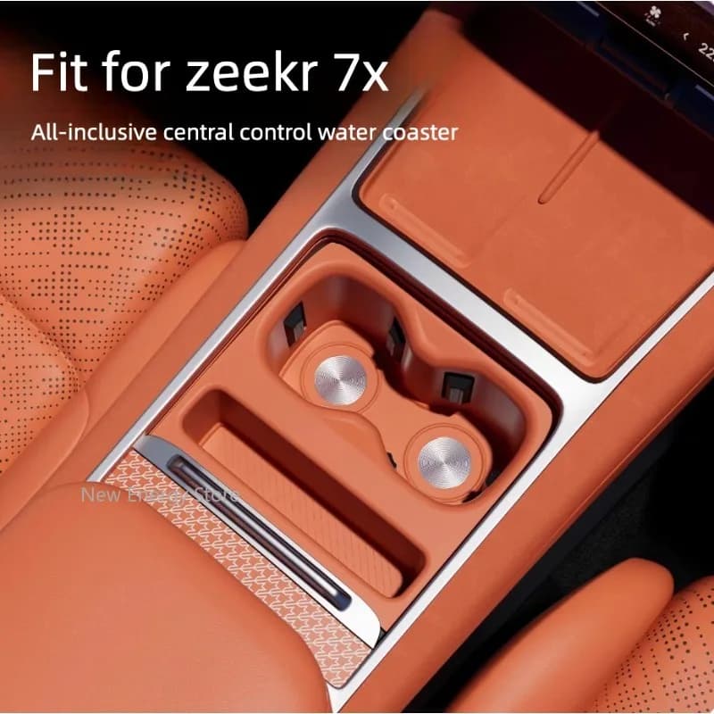 For Zeekr 7X 2025 2026 Silicone Center Console Water Cup Frame Cover Anti-slip Silicone Pad Interior Modify Accessories