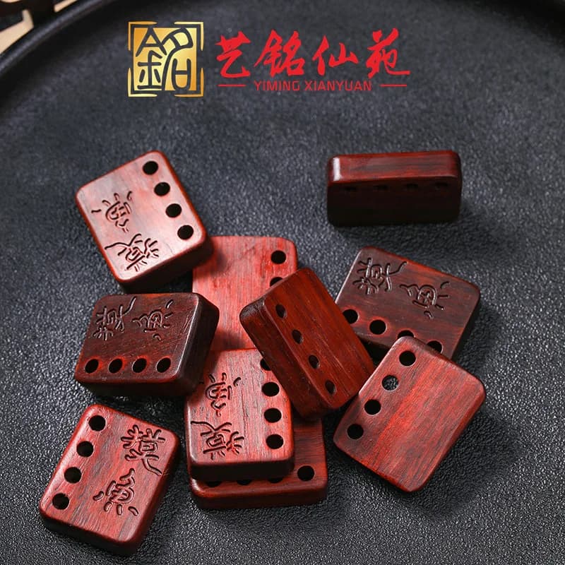 Red Sandalwood Green Sandalwood Agarwood Square Tag Pendant DIY Keychain Car Bag Hanging Self Discipline Decor Ornament