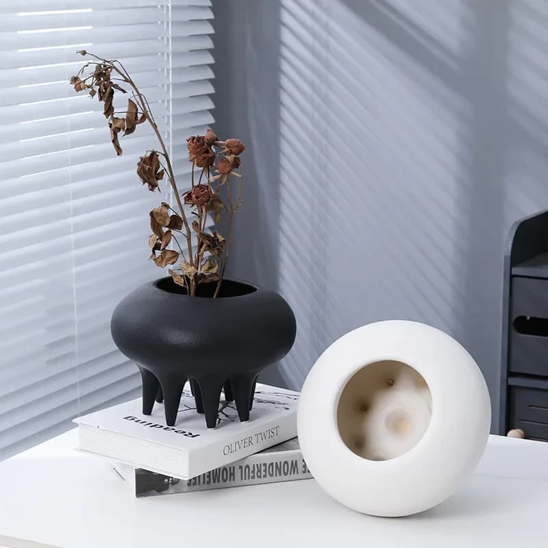 Ceramic Vase High Legged Multi Legged Flowerpot Flower Arrangement Hydroponics Flower Vase Home Furnishing Decoration Vases Pots