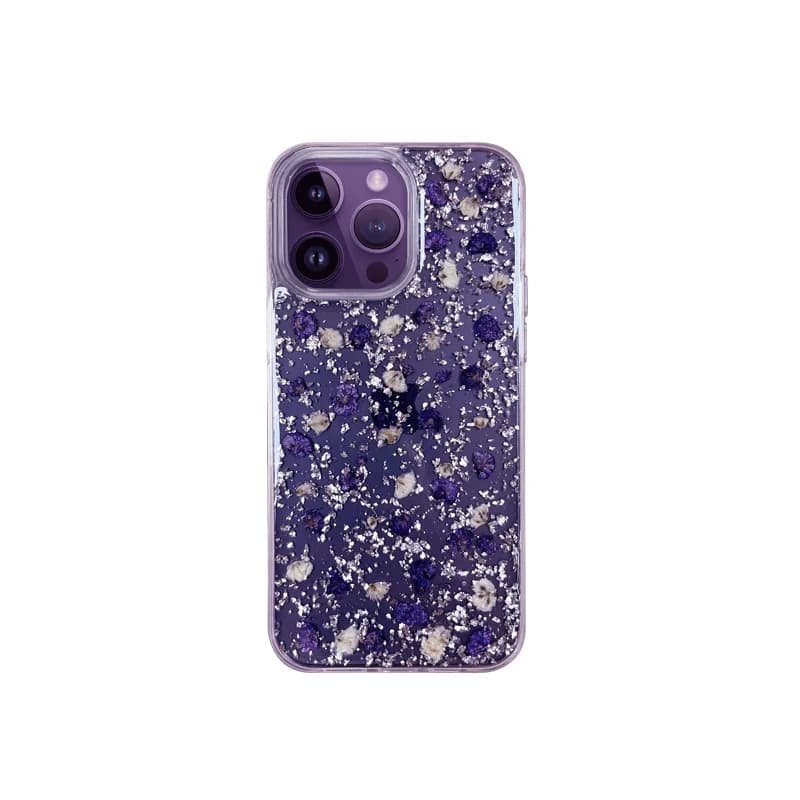 KZDOO Small Flowers Shell Protector,Natural Dried ,Real Floral Shockproof Back Cover For iPhone14,14plus,14pro,14prmax