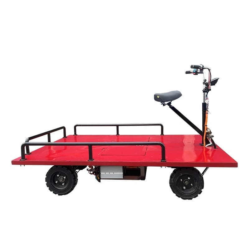 Electric four-wheeled flatbed truck, pulling goods greenhouse breeding load hand push flatbed truck