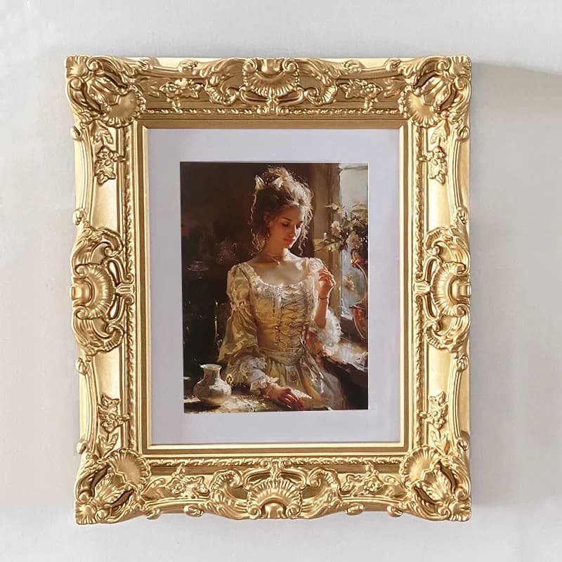 European Relief Photo Wall Resin Retro Carved Photo Frame Hanging Photo Wall Combination Picture Frames Desktop Home Decoration
