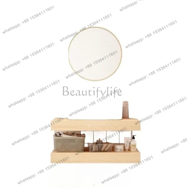 Log color solid wood bathroom cabinet, toilet, face wash, sink, homestay, Japanese bathroom, sanitary ware