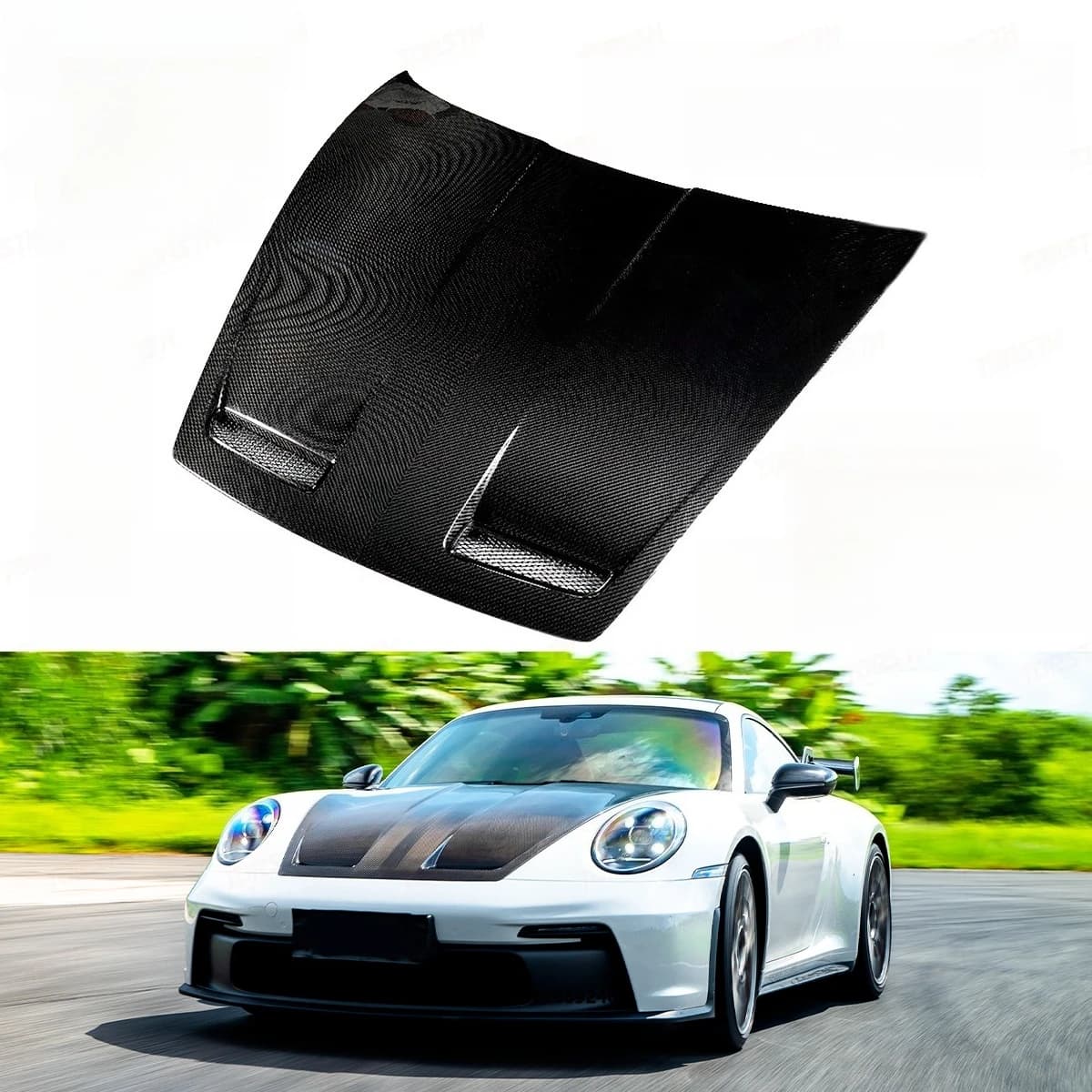 Dry Carbon Fiber Front Bonnet Engine Cover for 911 992 Carrera GT3 Style Upgrade Lightweight Custom Car Exterior Accessory