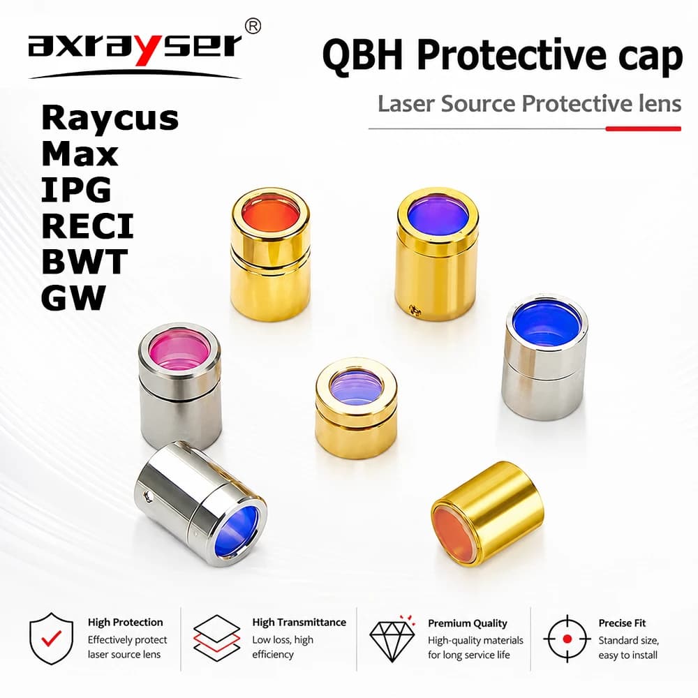 QBH Protective Cap Raycus Max IPG RECI BWT GW Laser Source Protection Windows Lens 1.5KW 3KW 6KW Fiber Optic Crystal