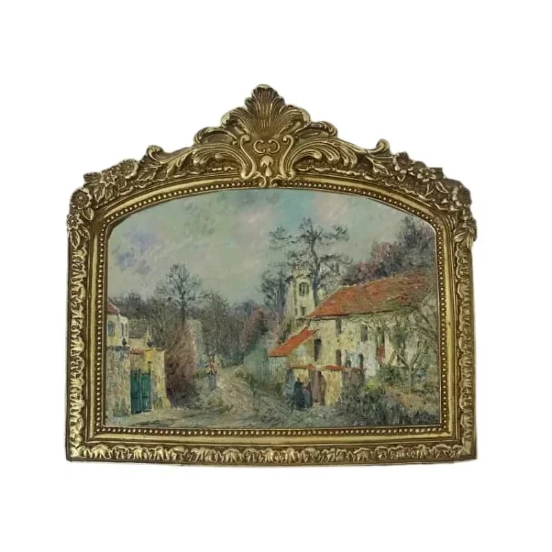 European American arch photo frame painting living room resin sofa retro background wall hanging painting French picture frame