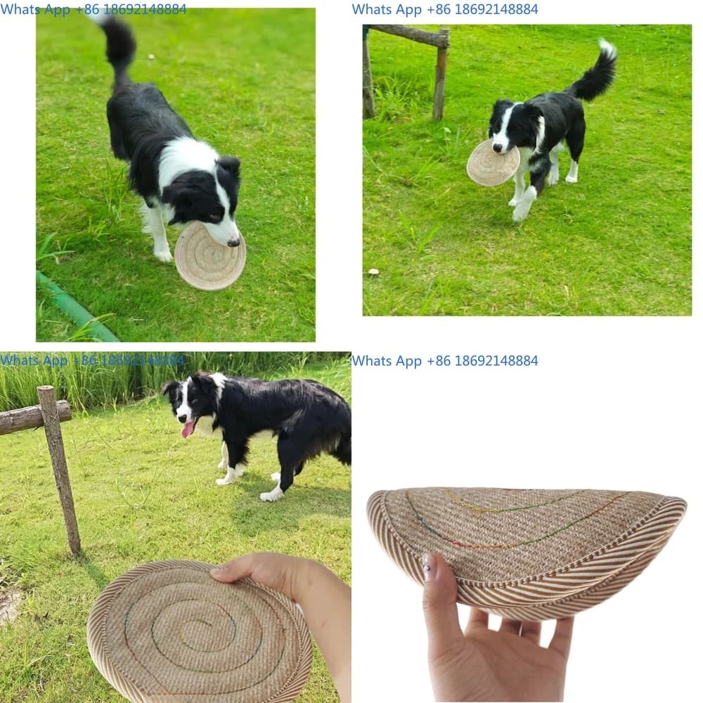 Durable Hemp Material Dog Flying Disc for Outdoor Training and Interactive Play