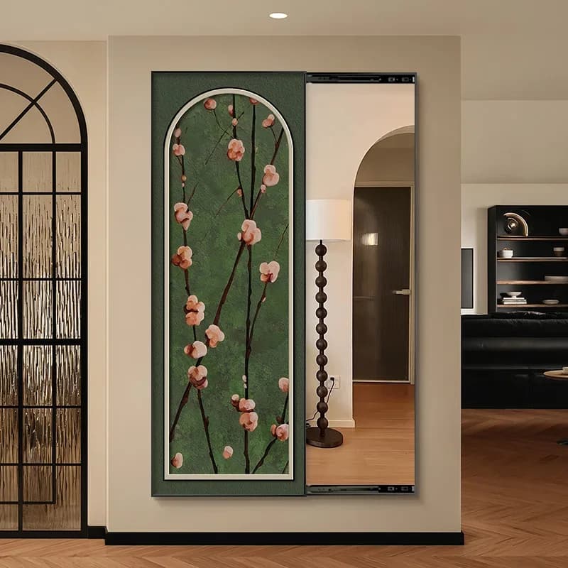 Rectangle Modern Mirror Living Room Women Makeup European Mirror Wall Sticky Dressing Adornos Para El Hogar Decoration Home