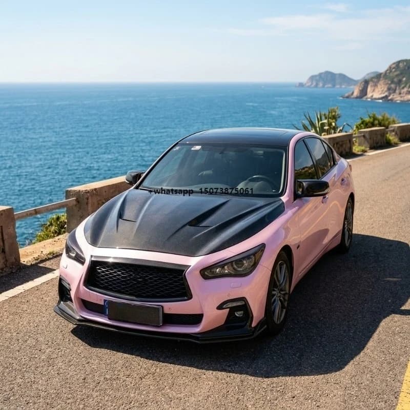 High Quality Carbon Fiber Engine Cover Bonnet for Infiniti Q50 Q50L Style Carbon Fiber Hood