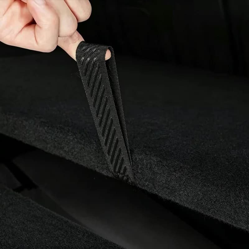 For Tesla Model Y Rear Trunk Rope DrawString Open Tail Box Cover Handle Pull Strap Car Organizer Accessories Mat Protection Pad