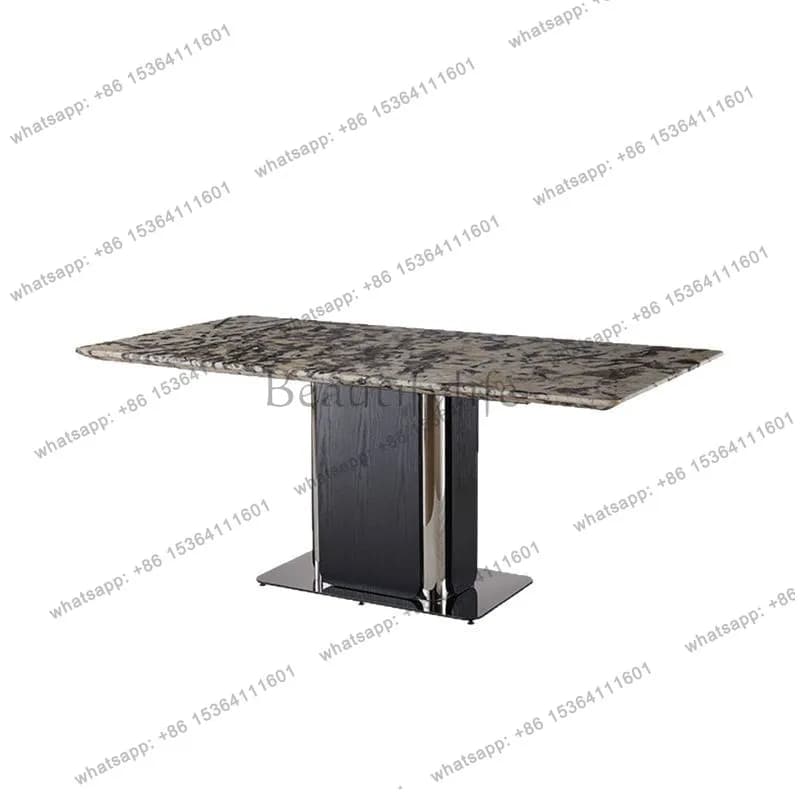 Natural marble dining table Italian light luxury minimalist luxury villa luxury stone dining table