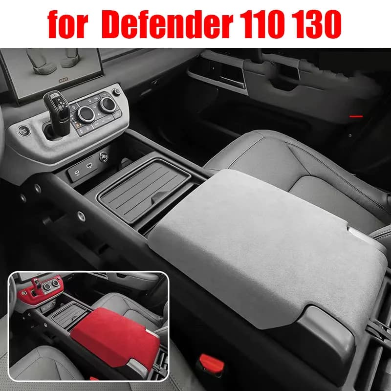 TOP SUEDE Overlays Interior Trims Fit for Land Rover Defender 110 130 2020 2021 2022 2023 2024 2025 Gear Central Console Mat