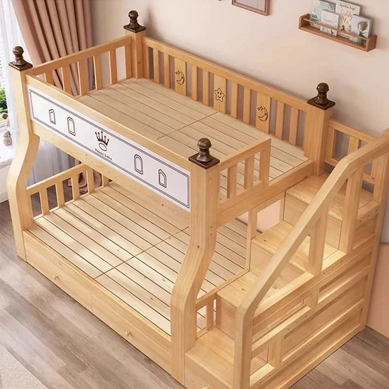 Queen Kids Double Bed Luxury Royal Nordic Twin Frame Double Bed Modern Girl Boys Sleeping Letti Matrimoniali Bedroom Furniture