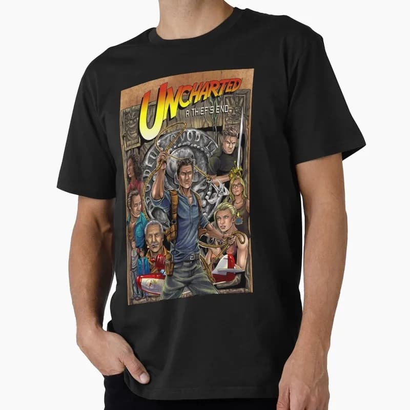 Adventure Tours Uncharted Gift For Fans Gamer T Shirt 0804 Short Sleeve Video game Graphic Clothes All Size Tops S-6XL