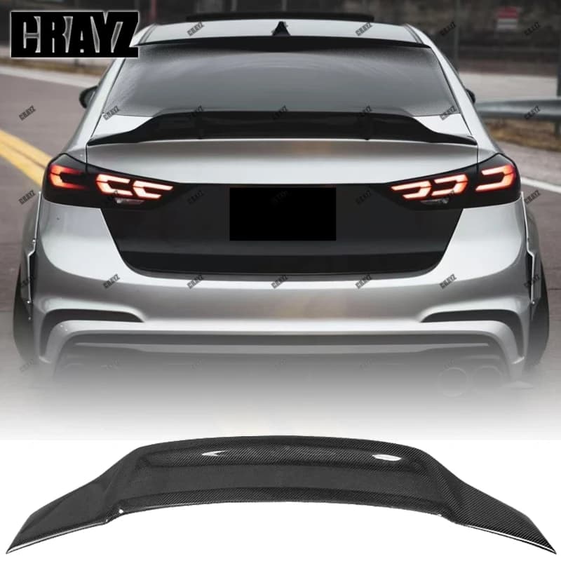 For Hyundai Elantra 2016 - 2019 High Quality Carbon Fiber Spoiler Car Rear Wing Primer Color Rear Trunk Tail Fin Sports Rear