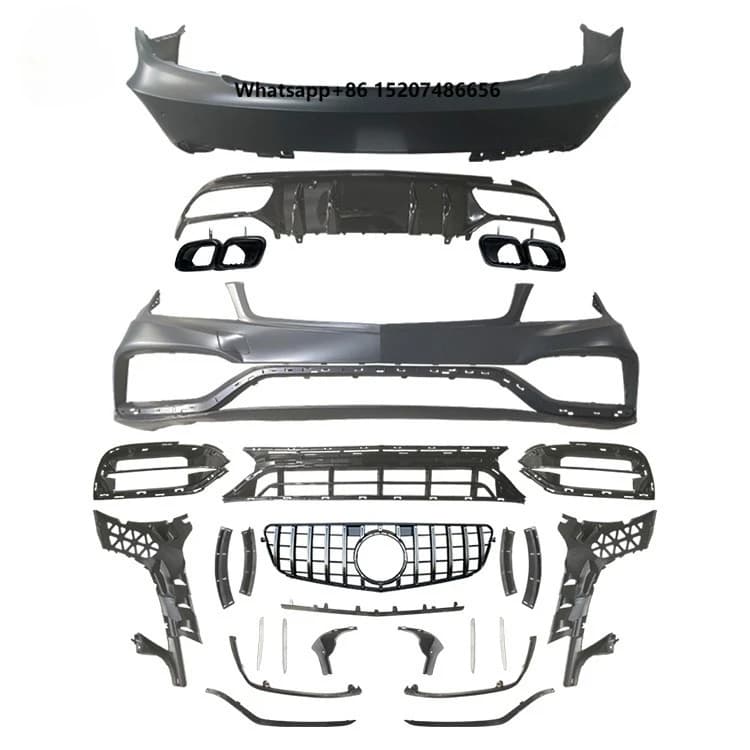 Car Bumper for  W204 Upgrade W205 AMG Front Bumper Rear Bumper Side Skirt Grille Body Kit 2013 2019