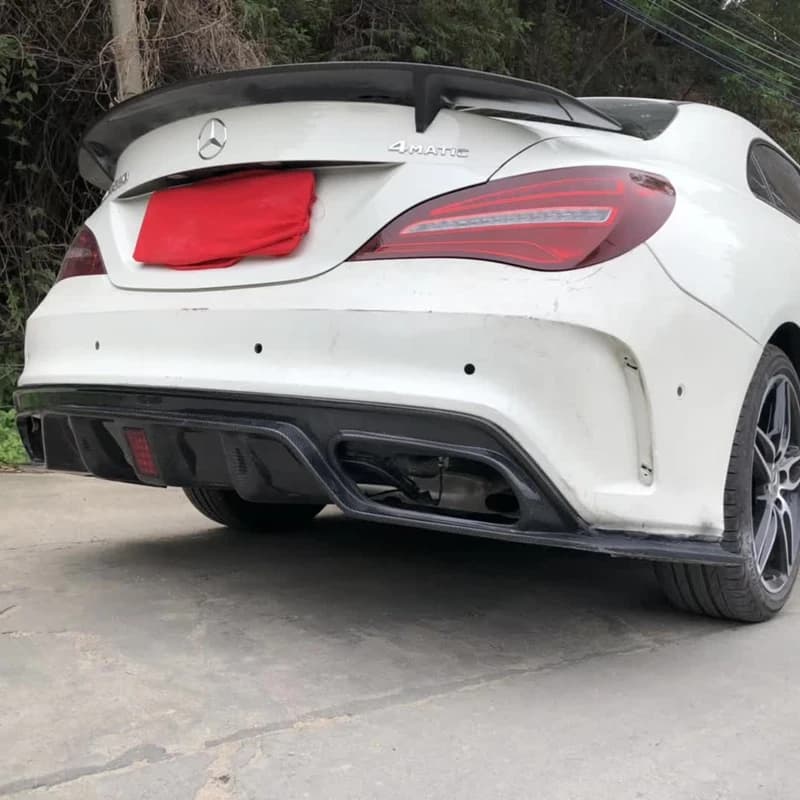 2013-2019 FRP Forged carbon FOR Mercedes-Benz CLA W117 C117 RT Style Carbon Fiber Rear Spoiler Trunk Wing
