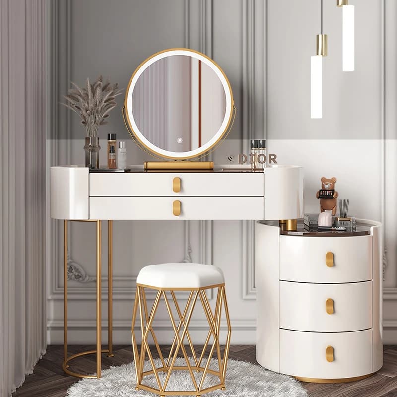 Corner Makeup Vanity Desk with Drawers Bedroom Furniture Home Dressing Rooms Girl's Dressing Table Luxury Dressers Mesa Bedroom