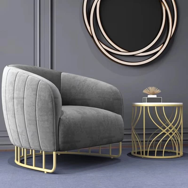 Simple fabric light luxury single sofa chair living room balcony leisure small sofa