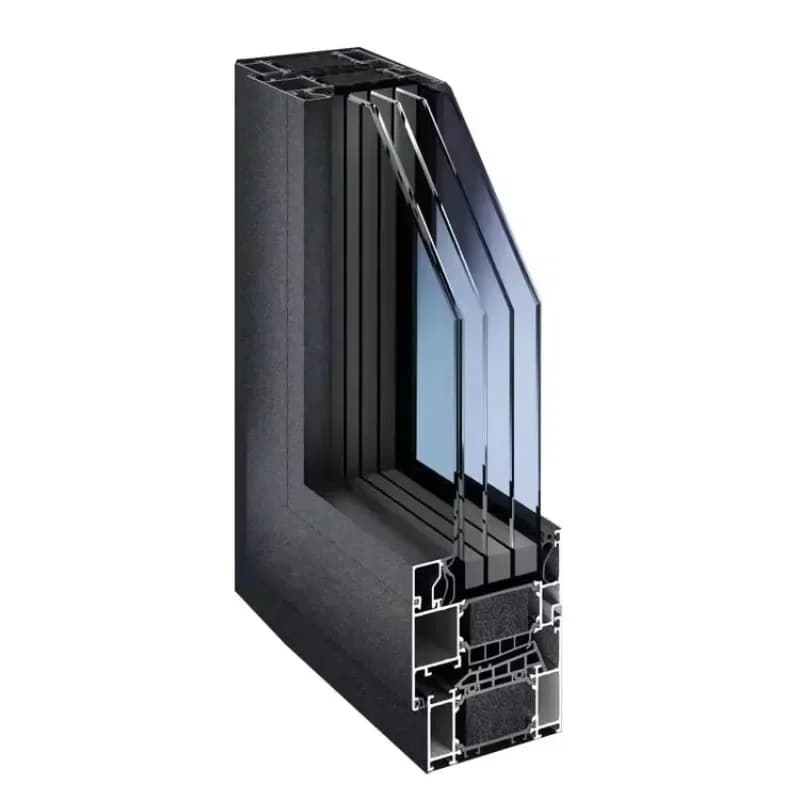 German Standard Aluminum Tilt and Turn Passive Window Quadruple Pane windows
