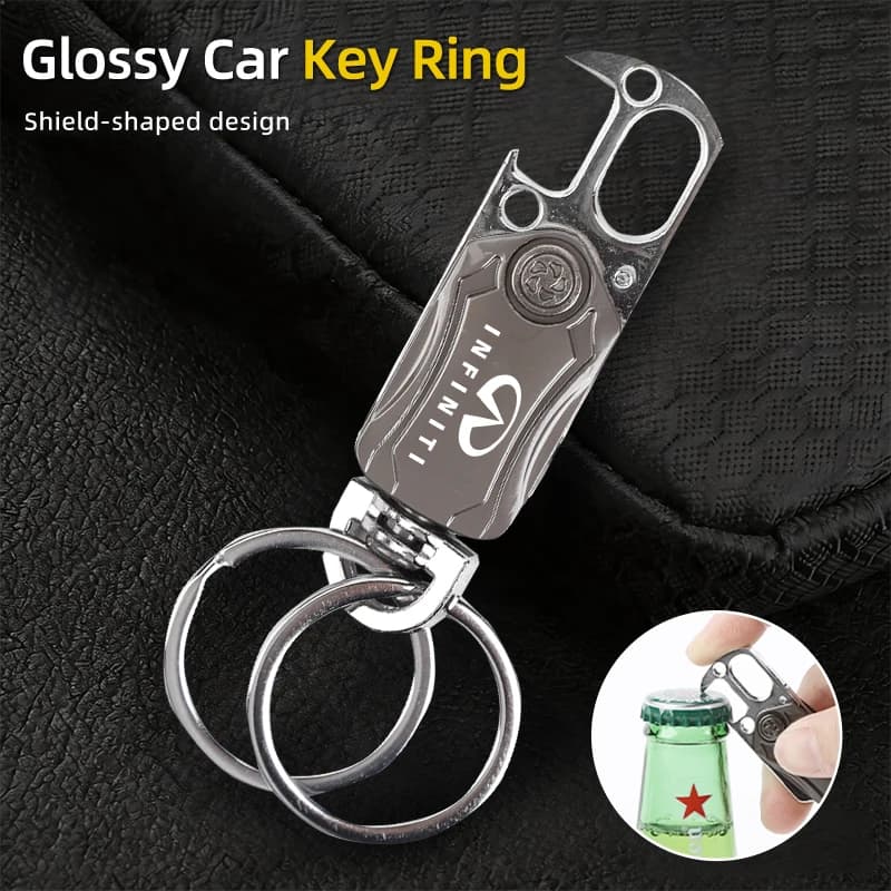 Zinc Alloy Car Key Ring Bottle Opener Interior Accessories For Infiniti Q50 FX35 Q30 G37 Q70 QX70 G35 Q60 QX50 QX60 QX80 QX30