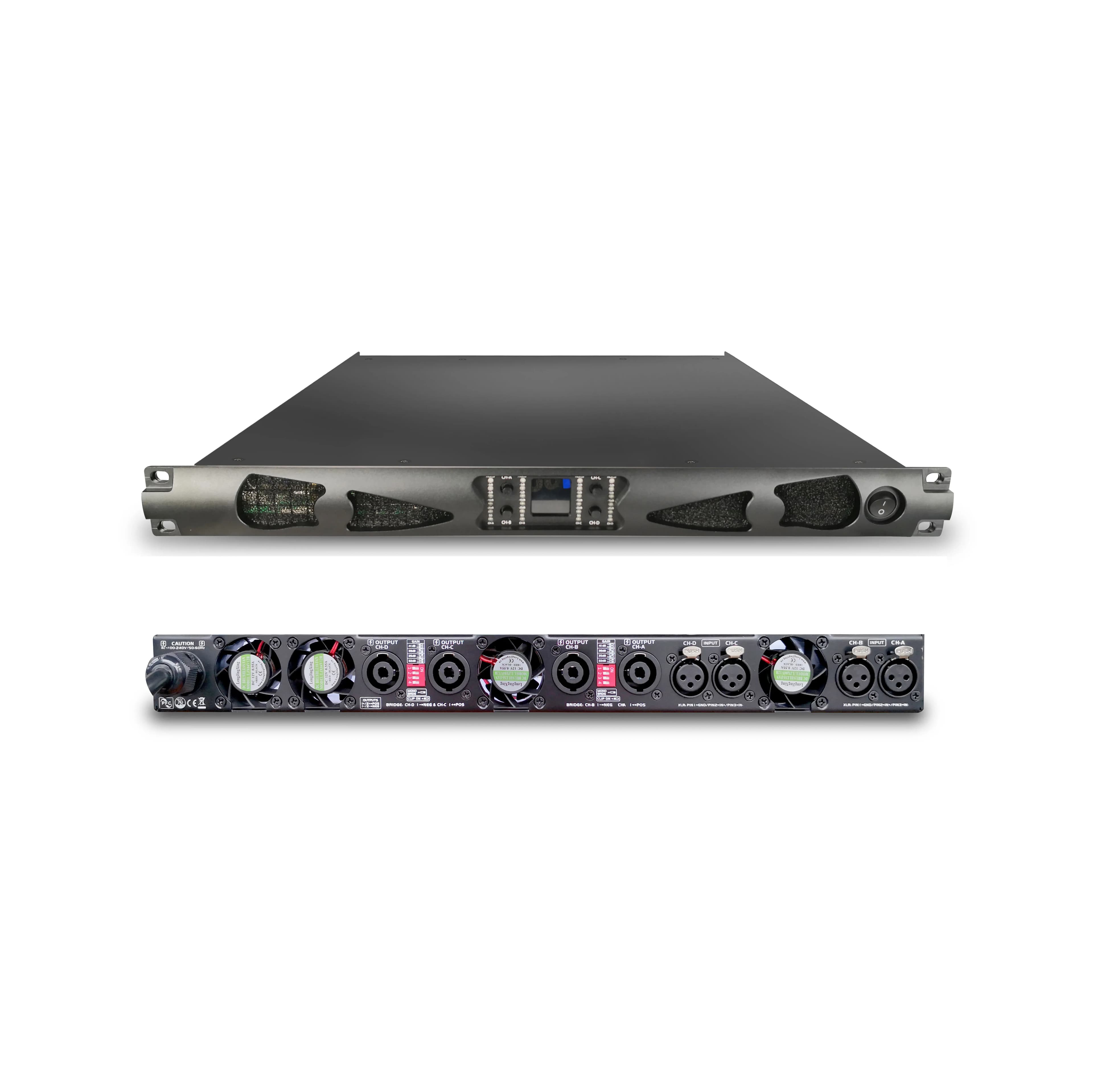 Marco Audio M4-1000 Professional 4-Channel 1000W Amplifier 1U Metal Shell for Worldwide Voltage 90v to 290v