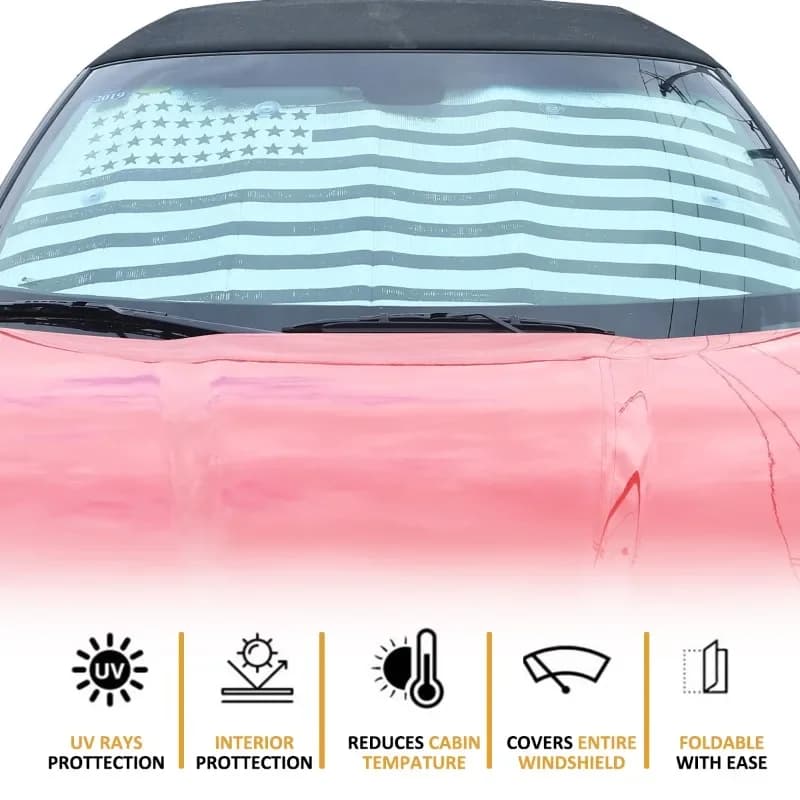 For 2005-2013 Chevrolet Corvette C6 Aluminum Foil Silver Car Front Glass UV Protection Sunshade Interior Car Accessories
