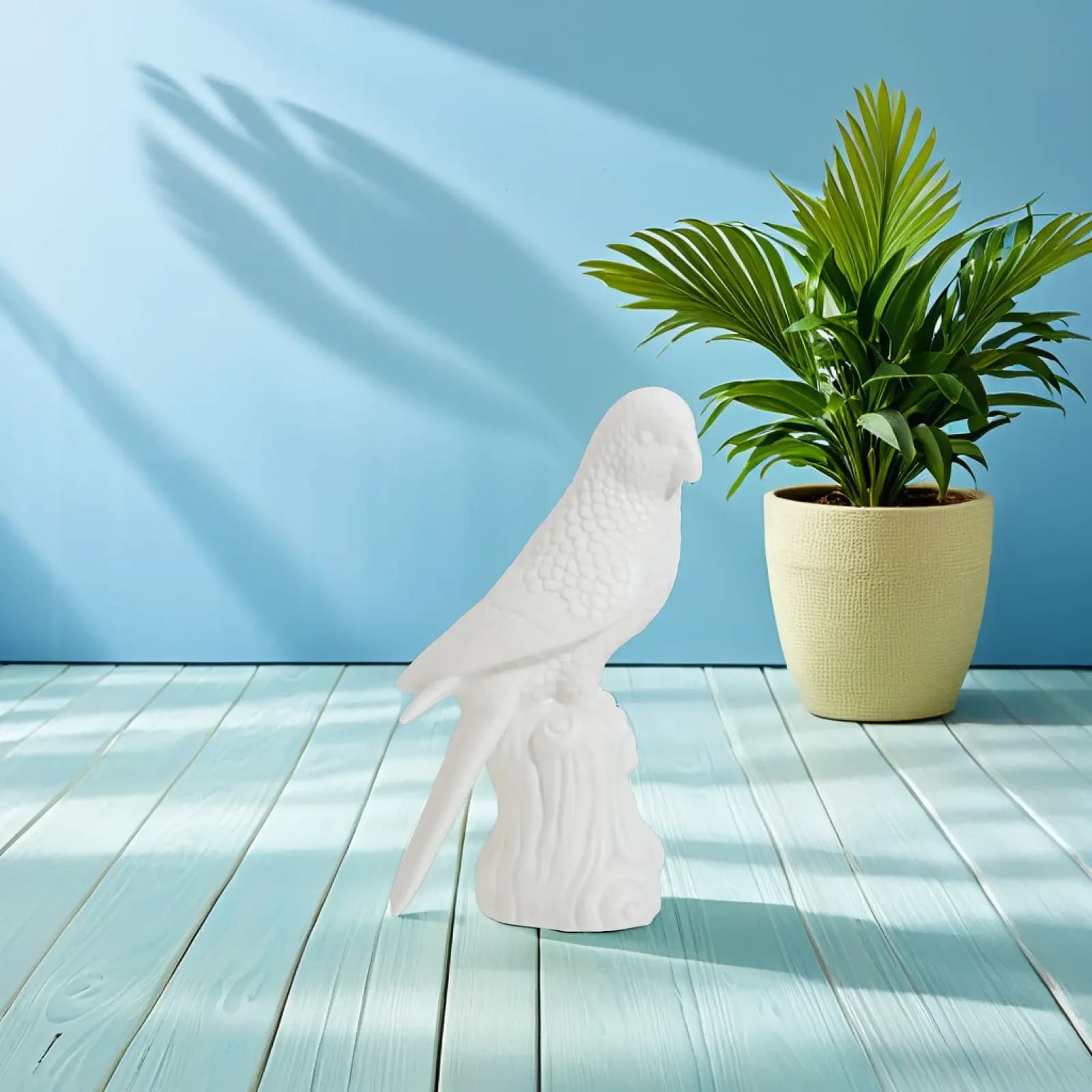 1Pcs White Ceramic Parrot Craft Home Decor Delicate Animal Adornment Creative Unique Housewarming Gift Decorative Craft