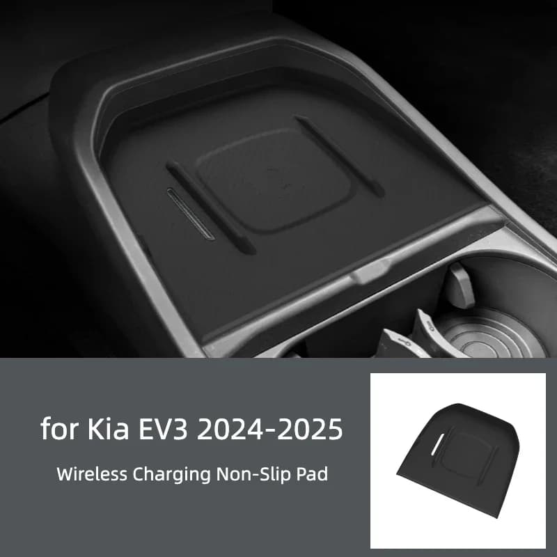 Suitable for 24-25 Kia EV3 silicone wireless charging pad car interior anti-slip anti-dust wireless charging pad for automobile