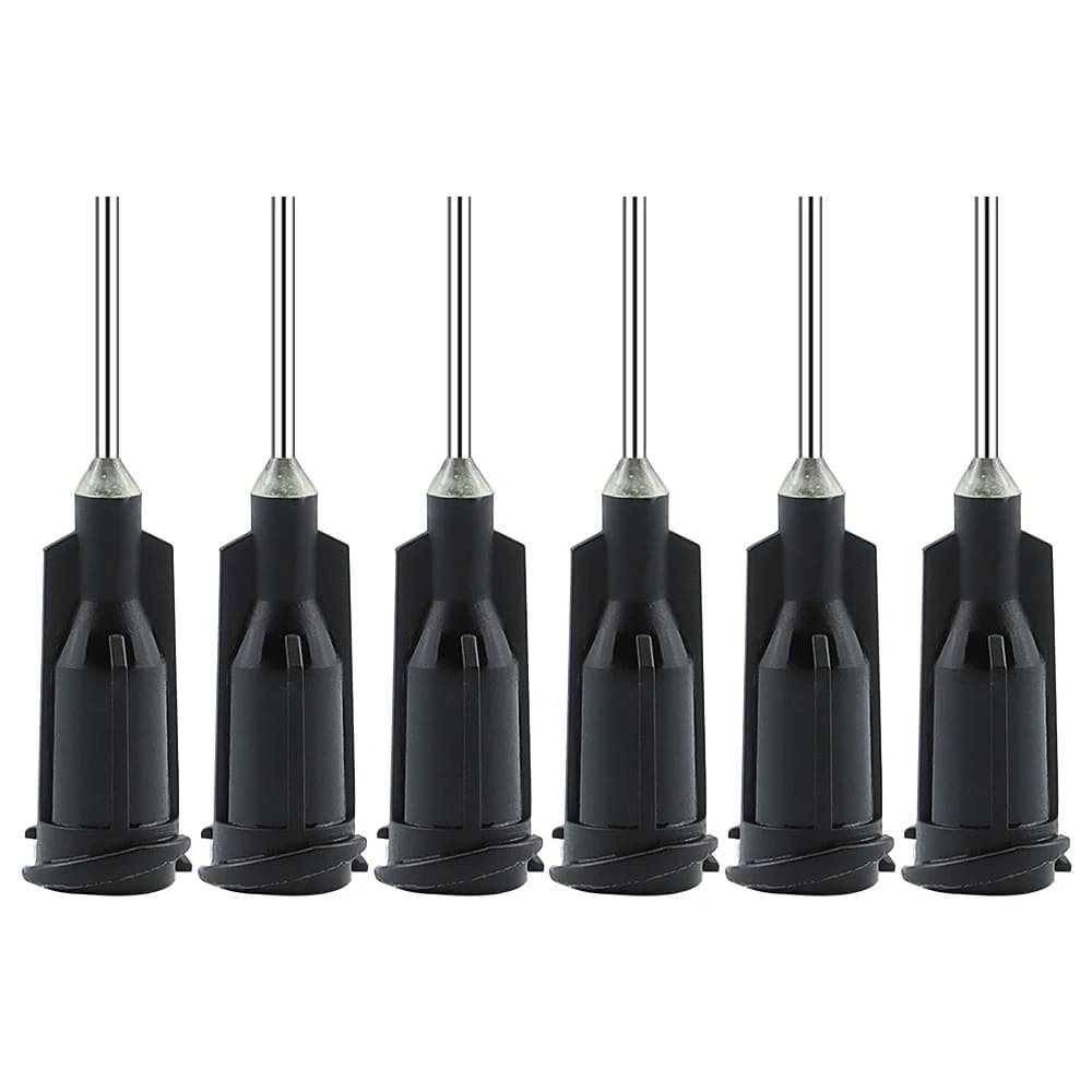 100pcs 19G Dispensing Needle Industrial Blunt Tip with Luer Lock 0.5Inch Black Glue Needle for Filling E-liquid, Ink and Syringe