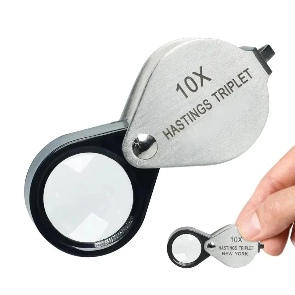 10X 14X 20X Handheld Magnification Stainless Steel Foldable Magnifying Glass For Diamond Jade And Antique Appraisal