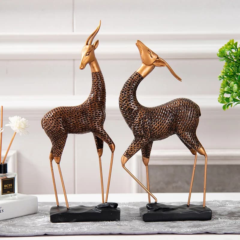 Couple deer ornament TV cabinet wine cabinet porch hotel clubhouse decoration new house relocation
