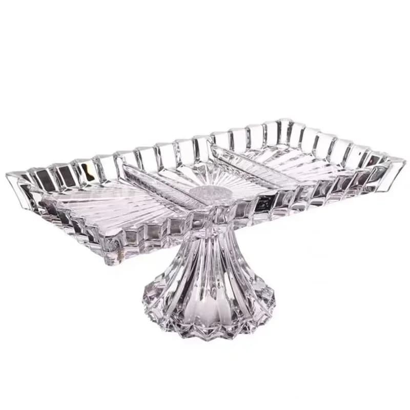 Hotel restaurant Household crystal glass dried fruit plate European creative fruit plate Crystal glass fruit plate high sense