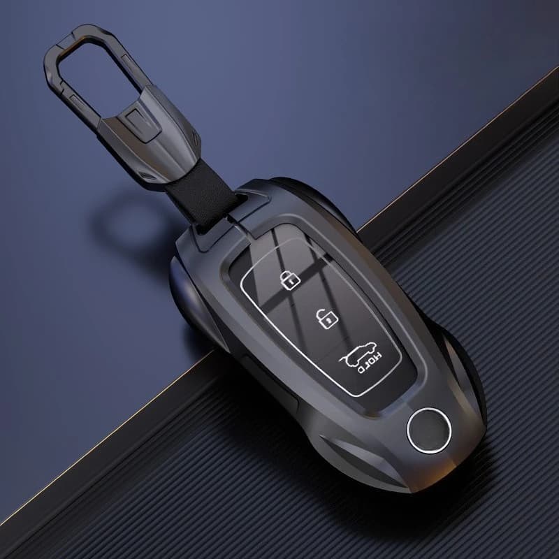 NEW Metal Car Key Case For Hyundai Performance Elantra GT Kona Santa Fe Veloster Smart Remote Protector Fob Cover Shell