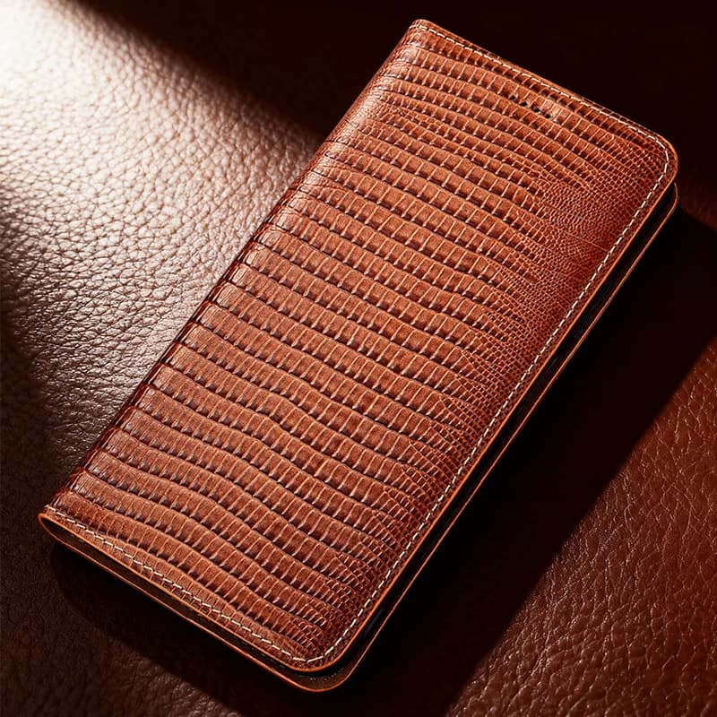 Luxury Genuine Leather Case for Realme GT 7 GT 7T GT 7 Pro GT 6 GT 6T GT 5 GT 5T GT 5 Pro GT3 phone case Retro Lizard Pattern