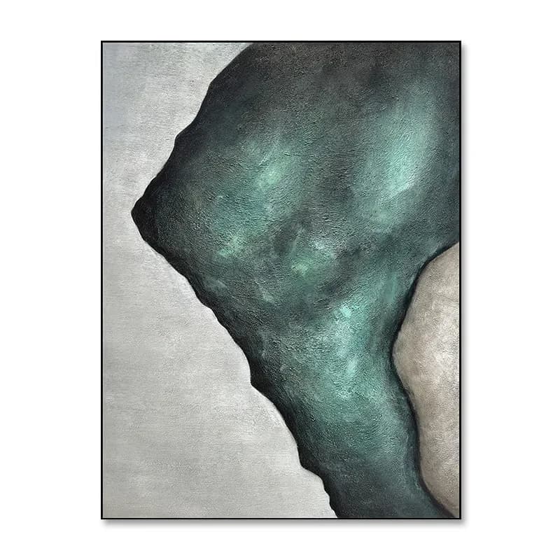 Pure hand-painted decorative paintings, turquoise green light luxury oil , bedroom, living room entrance hanging