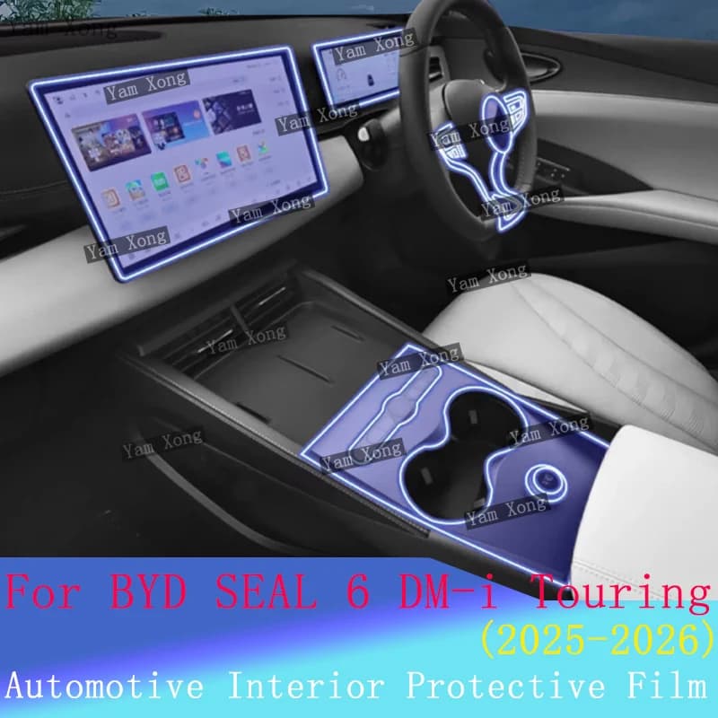 For SEAL 6 DMi Touring interior Film suit Center Console Navigation screen Protection Gear Panel Transparent Anti-scratch Films