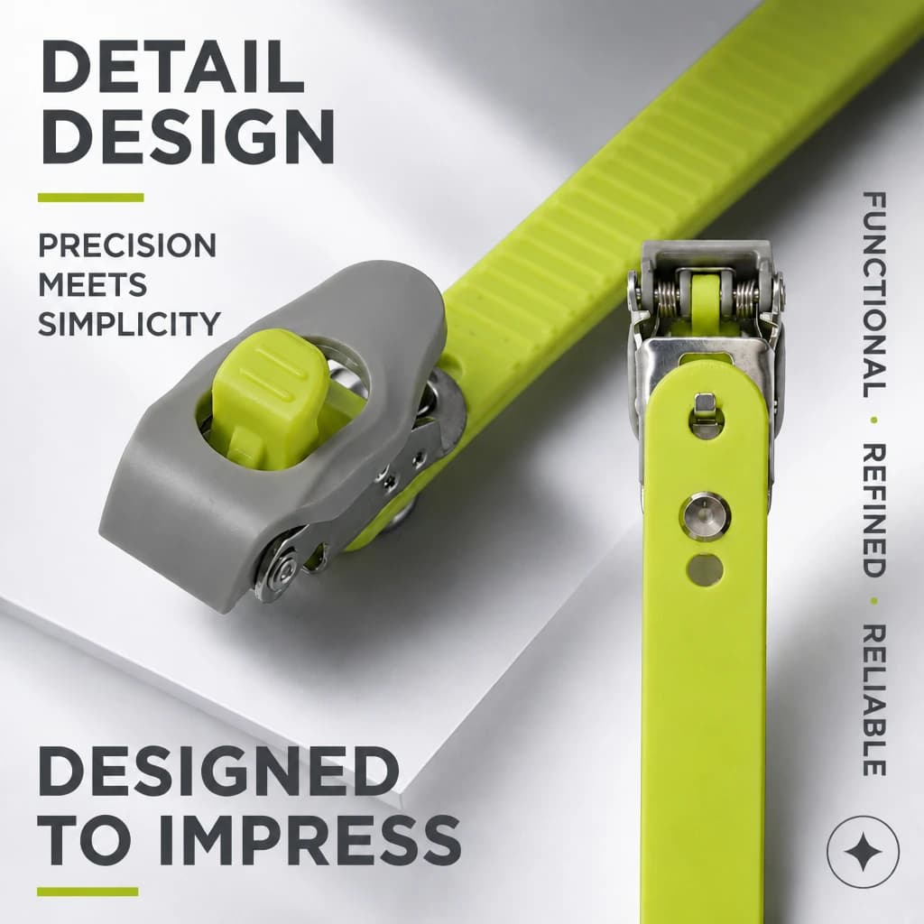 Adjustable Metal Buckle Lashing Strap Heavy Duty Nylon Tie Down Belt for Cargo Secure Camping Hiking Bike Motorcycle WoodStorag