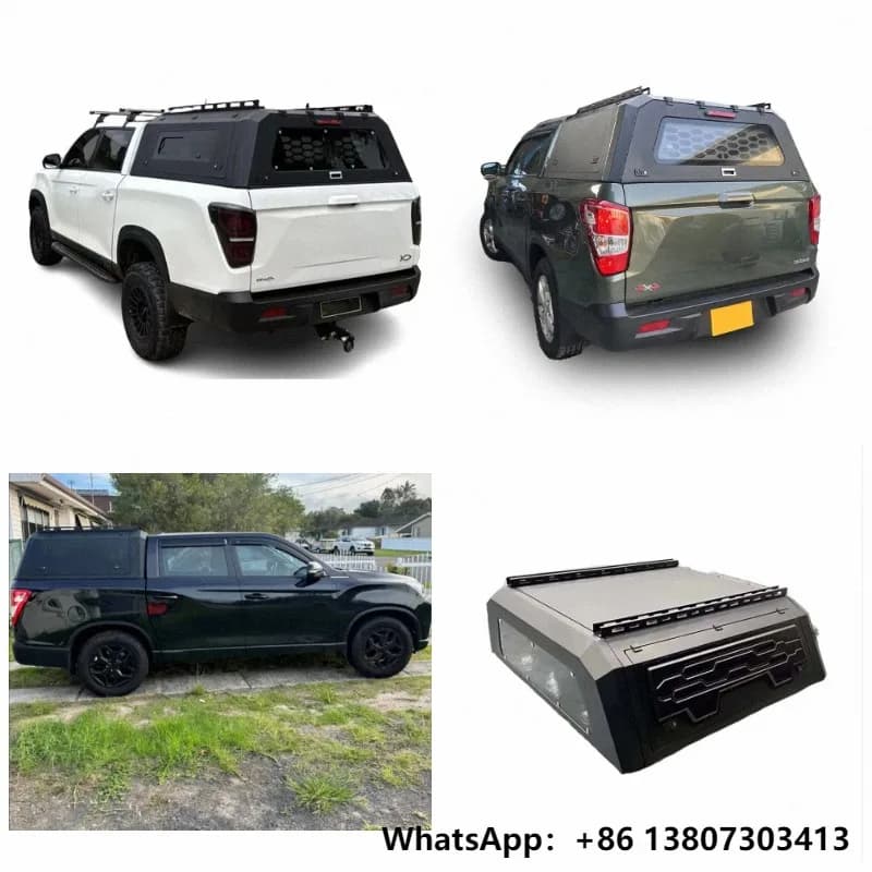 2024 Car Accessories Aluminum Hardtop Canopy for SsangYong Rexton Sports Khan Tonneau Cover Pickup Truck Bed Cover Camper