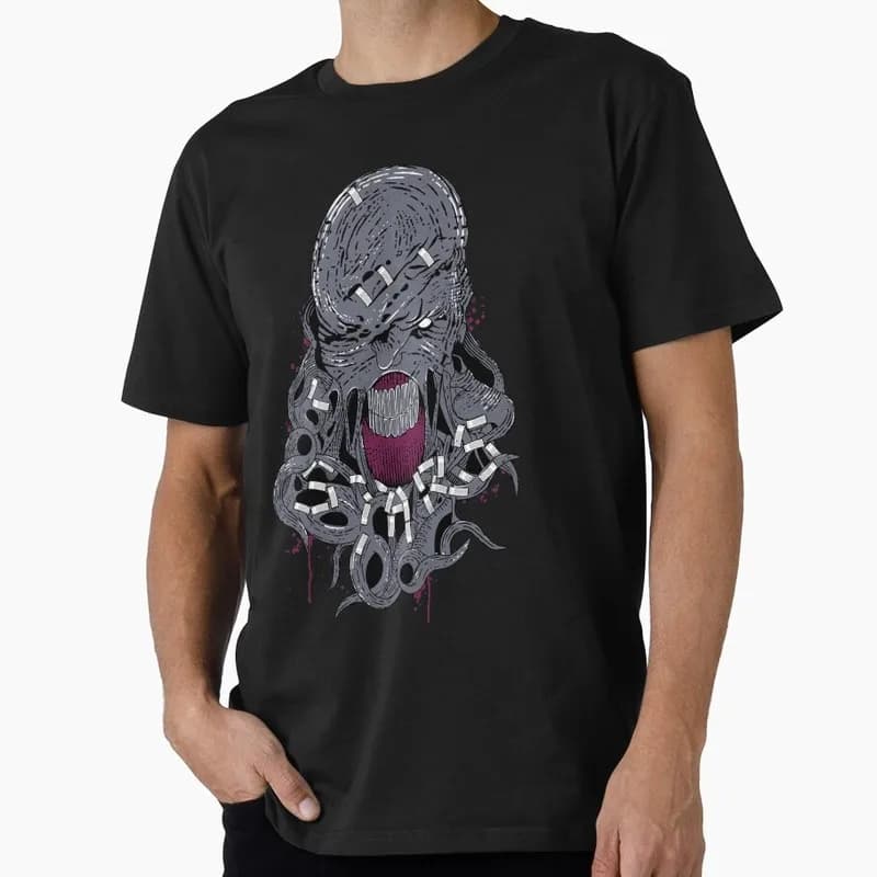 Vintage Resident Evil Nemesis of the stars T‑Shirt Biohazard RE3 Horror Movie Game Graphic  Tee Retro Unisex Streetwear Tops