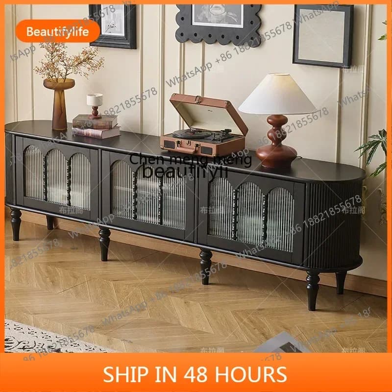 cn8350 ss American retro coffee table TV cabinet combination modern simple French light luxury solid wood living room furniture