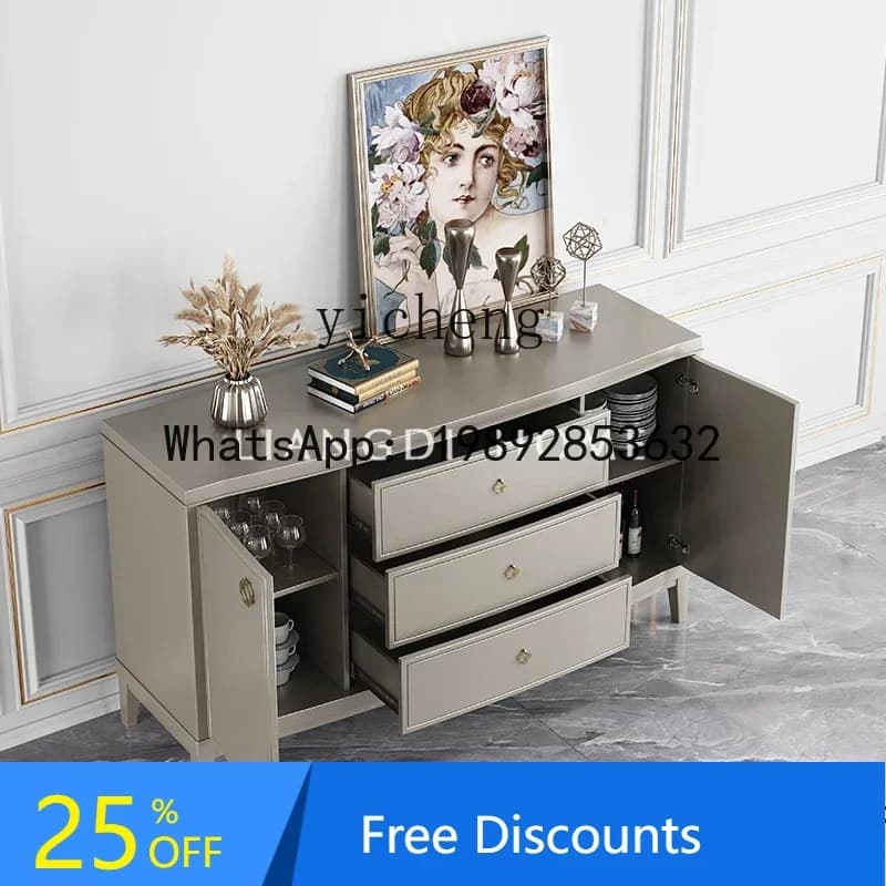 American Light Luxury Solid Wood Dining Side Post-Modern Champagne Living Room Locker